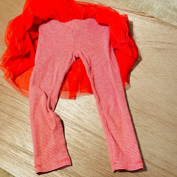 Carters Red & White Stripe Tutu Leggins size 4T - Picture 2 of 9